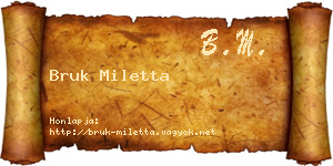 Bruk Miletta névjegykártya
